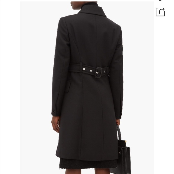 BURBERRY SINGLE BREASTED WOOL FITTED BLACK COAT - Picture 5 of 11